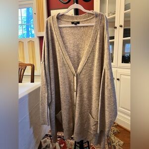 ellos Women's Beige Button-Up Cardigan